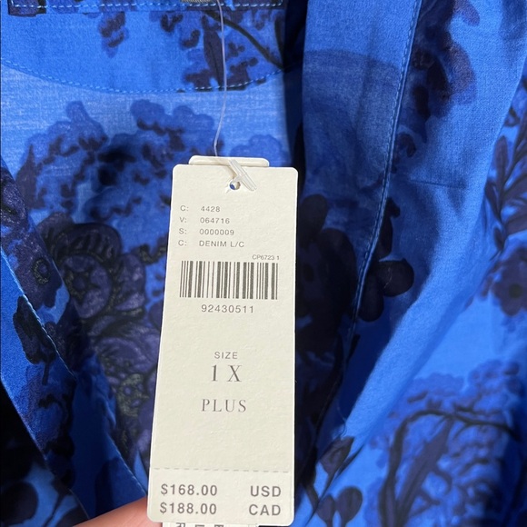 NWT Anthropologie Somerset blue black floral dress - Picture 6 of 9